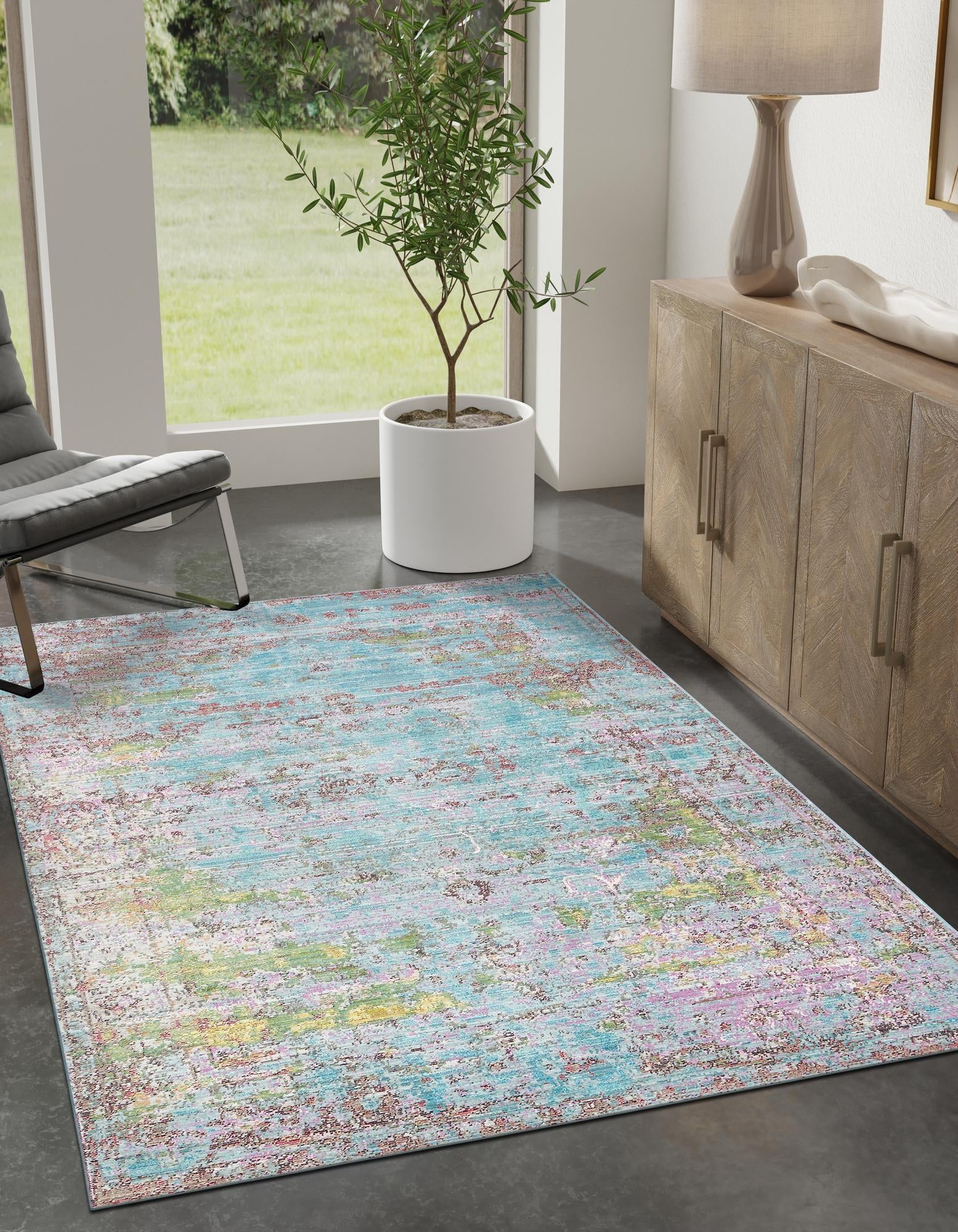 5' x 8' Aqua Rug