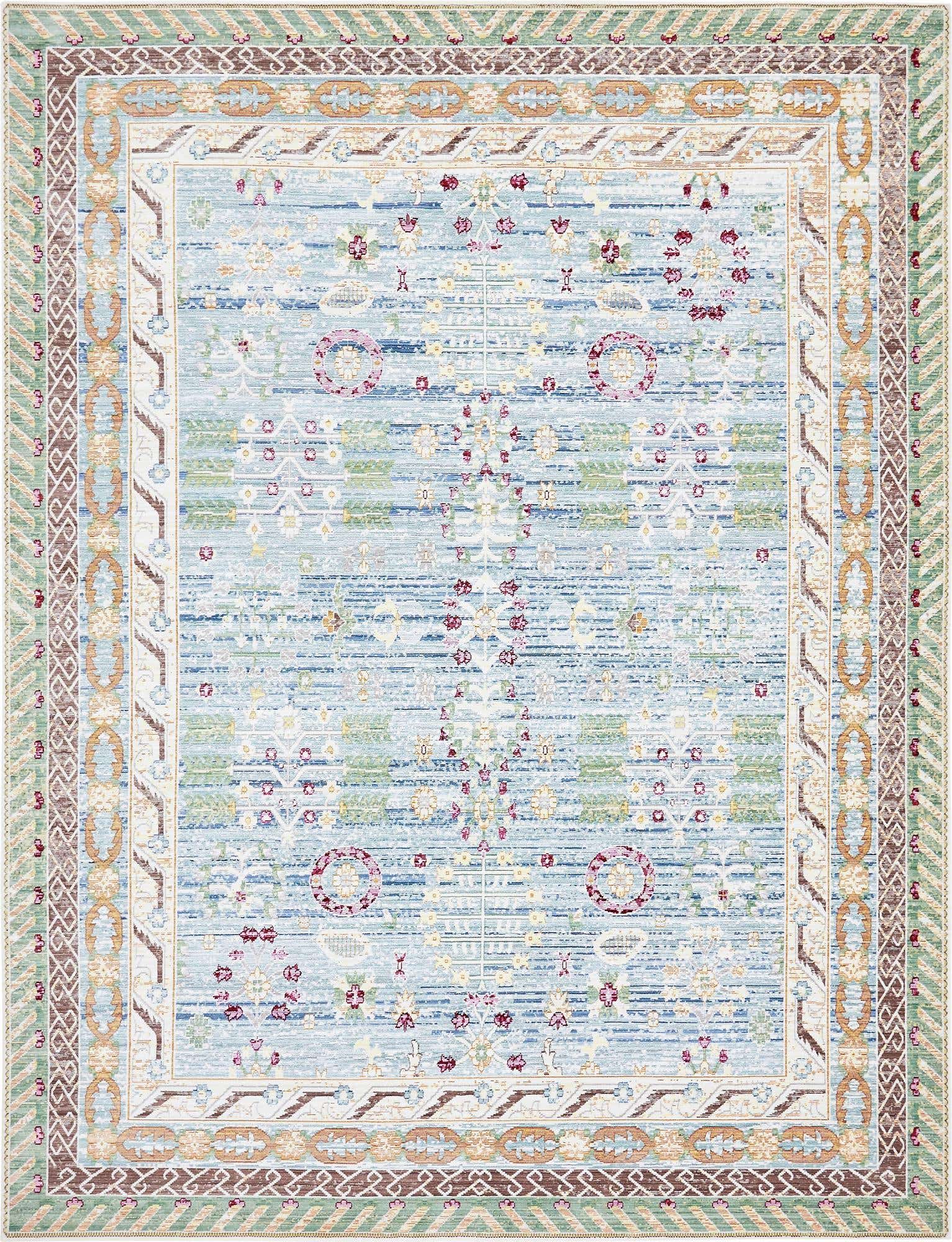 9' x 12' 2 Aqua Rug