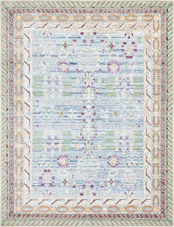 9' x 12' 2 Aqua Rug