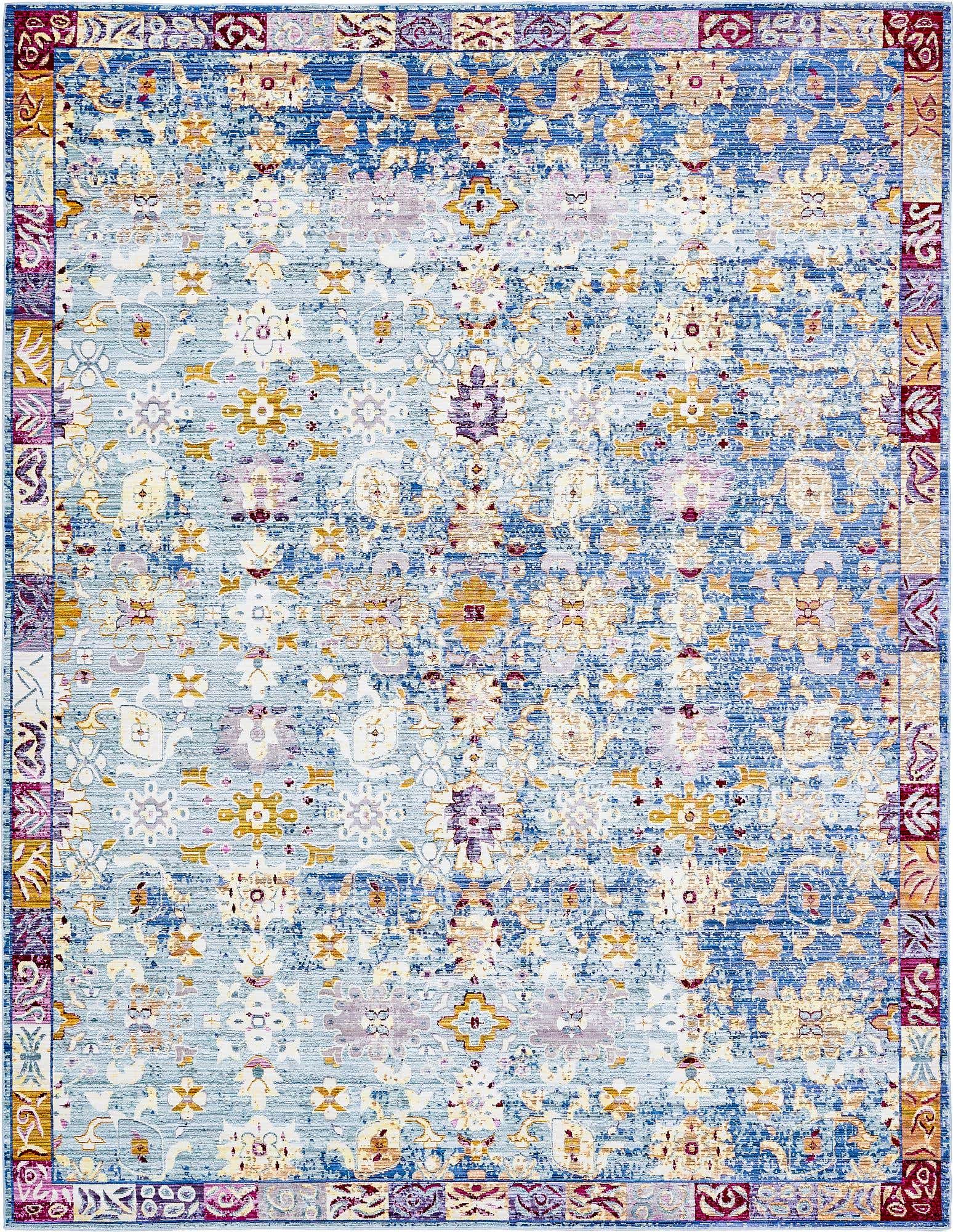 9' x 12' 2 Aqua Rug