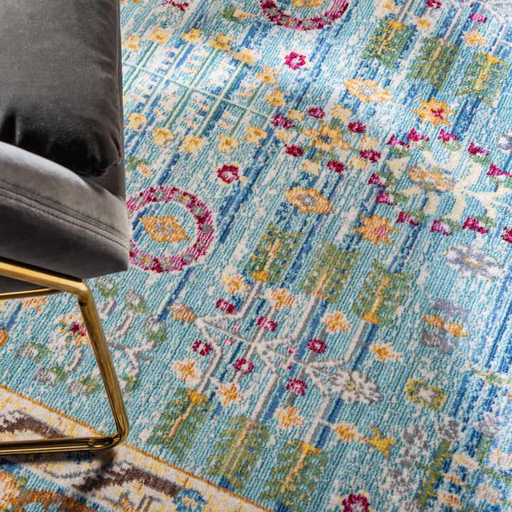 9' x 12' 2 Aqua Rug