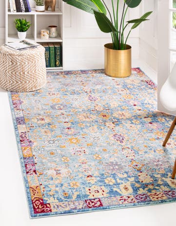 9' x 12' 2 Aqua Rug