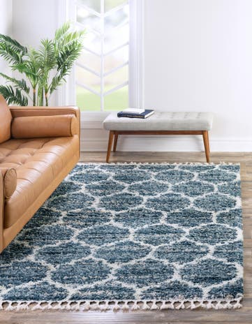 Blue Athena Shag Rug