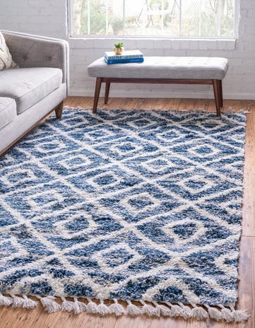Blue Athena Shag Rug