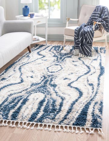 Blue Athena Shag Rug