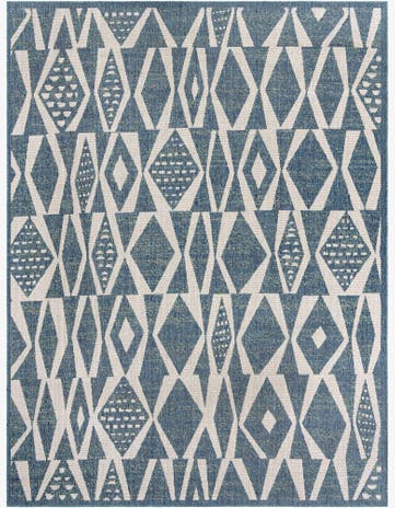 Blue Easy-Clean Baja Indoor / Outdoor Rug