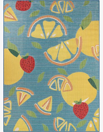 Blue Easy-Clean Baja Indoor / Outdoor Rug