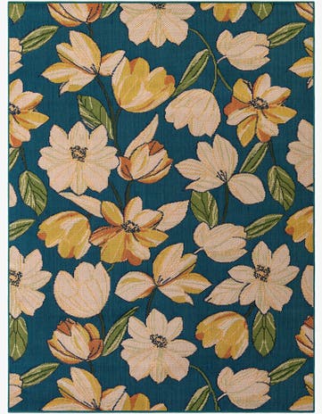 Blue Easy-Clean Baja Indoor / Outdoor Rug