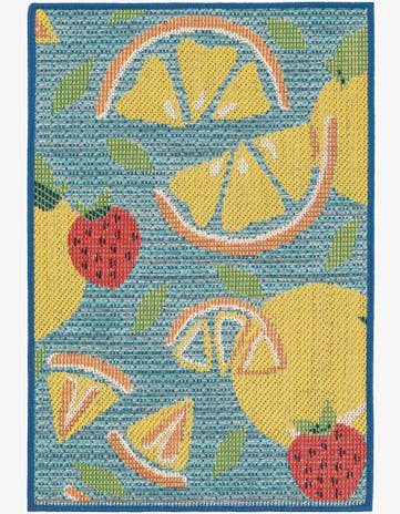 Blue Easy-Clean Baja Indoor / Outdoor Rug