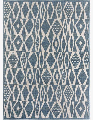 Blue Easy-Clean Baja Indoor / Outdoor Rug