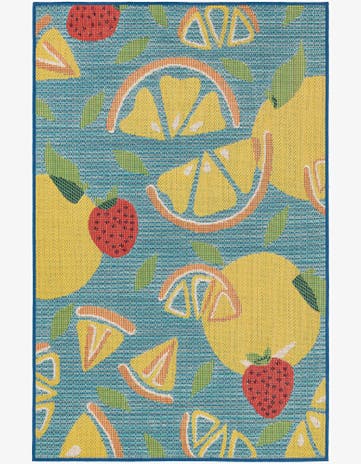 Blue Easy-Clean Baja Indoor / Outdoor Rug