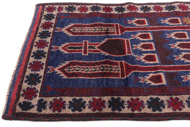 2' 9 x 4' 7 Hand Knotted Balouch Persian Wool Rug