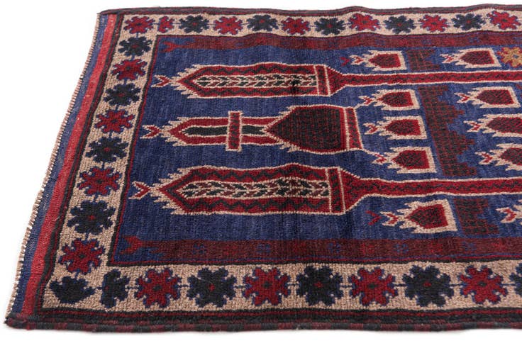 Detail image of 2' 9 x 4' 7 Hand Knotted Balouch Persian Wool Rug
