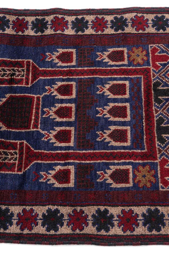 2' 9 x 4' 7 Hand Knotted Balouch Persian Wool Rug