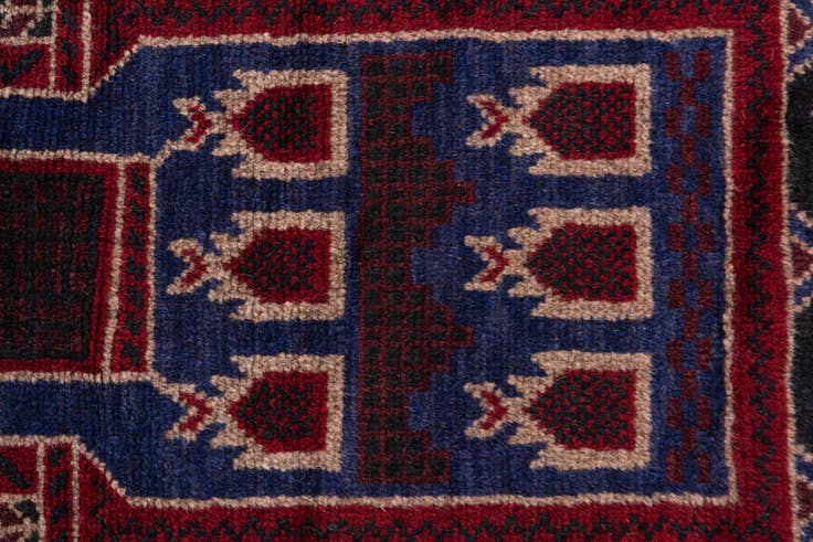 Detail image of 2' 9 x 4' 7 Hand Knotted Balouch Persian Wool Rug