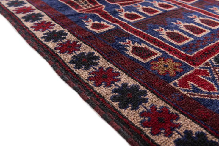 Detail image of 2' 9 x 4' 7 Hand Knotted Balouch Persian Wool Rug