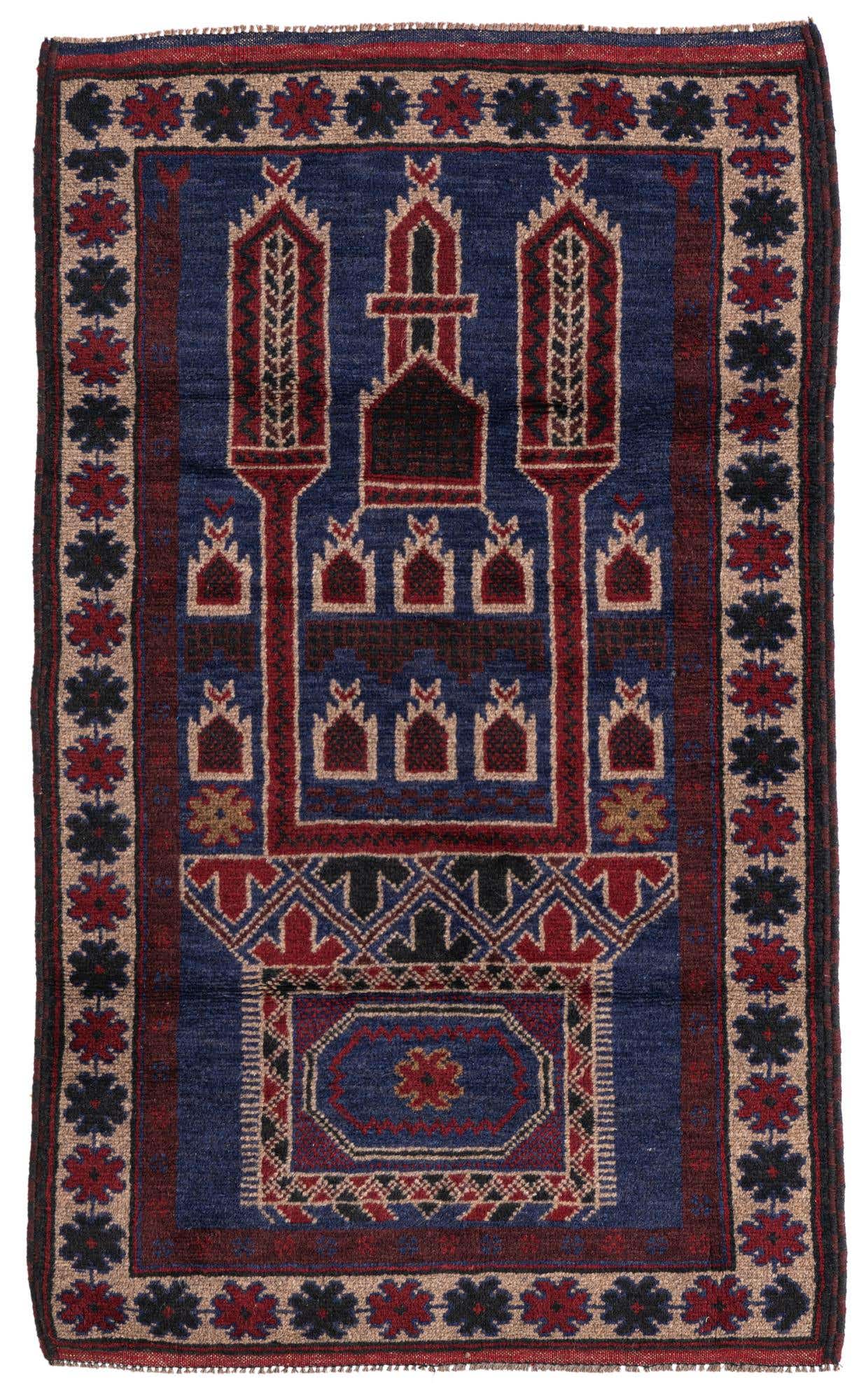 2' 9 x 4' 7 Hand Knotted Balouch Persian Wool Rug