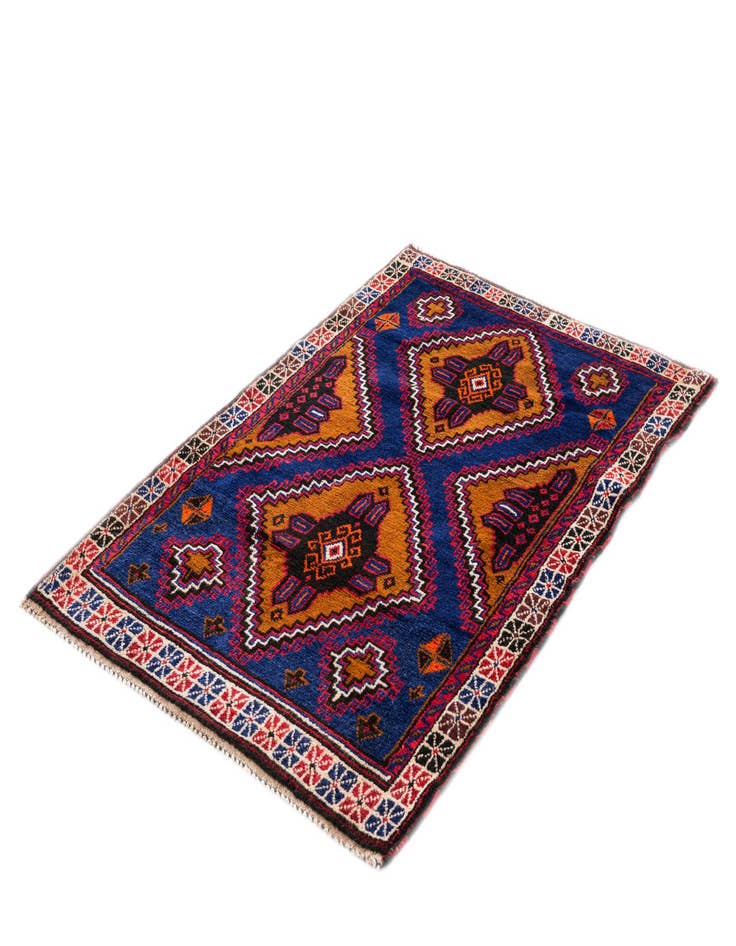 Detail image of 3' x 4' 7 Hand Knotted Balouch Persian Wool Rug