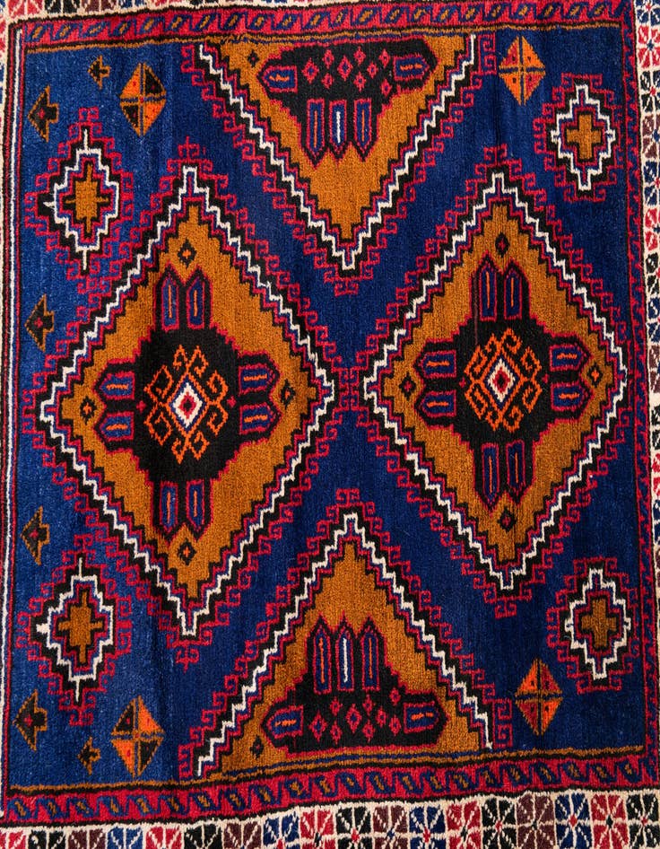 Detail image of 3' x 4' 7 Hand Knotted Balouch Persian Wool Rug