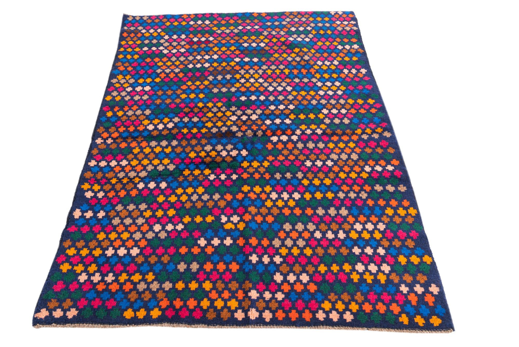 4' x 5' 9 Hand Knotted Balouch Wool Rug