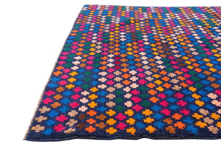 4' x 5' 9 Hand Knotted Balouch Wool Rug