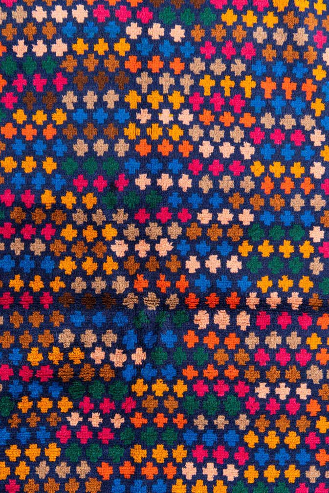 4' x 5' 9 Hand Knotted Balouch Wool Rug