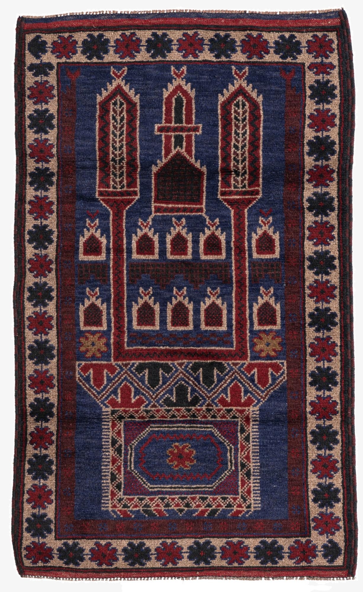 2' 9 x 4' 7  Hand Knotted Balouch Persian Wool Rug