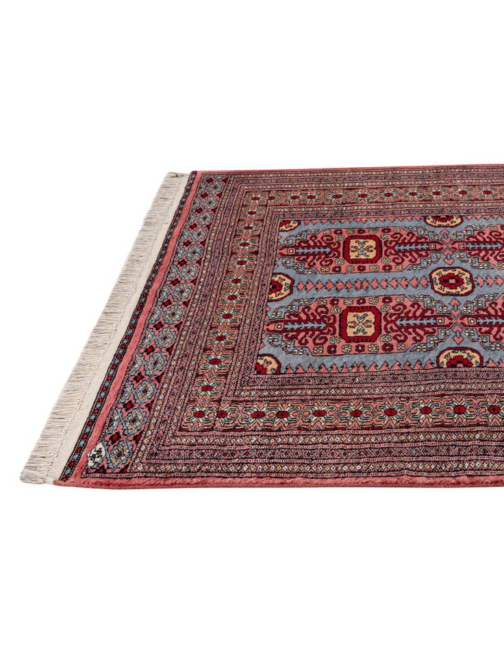 Detail image of 4' 2 x 6' 6 Hand Knotted Bokhara Oriental Wool Rug