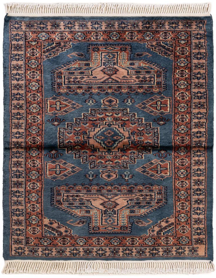 Detail image of 3' 2 x 4' 10 Hand Knotted Bokhara Oriental Wool Rug