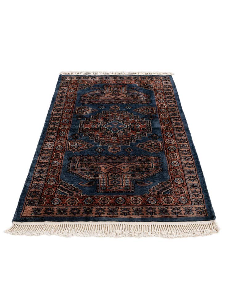 Detail image of 3' 1 x 5' Hand Knotted Bokhara Oriental Wool Rug