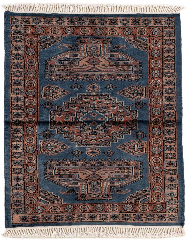 Detail image of 3' 1 x 5' Hand Knotted Bokhara Oriental Wool Rug