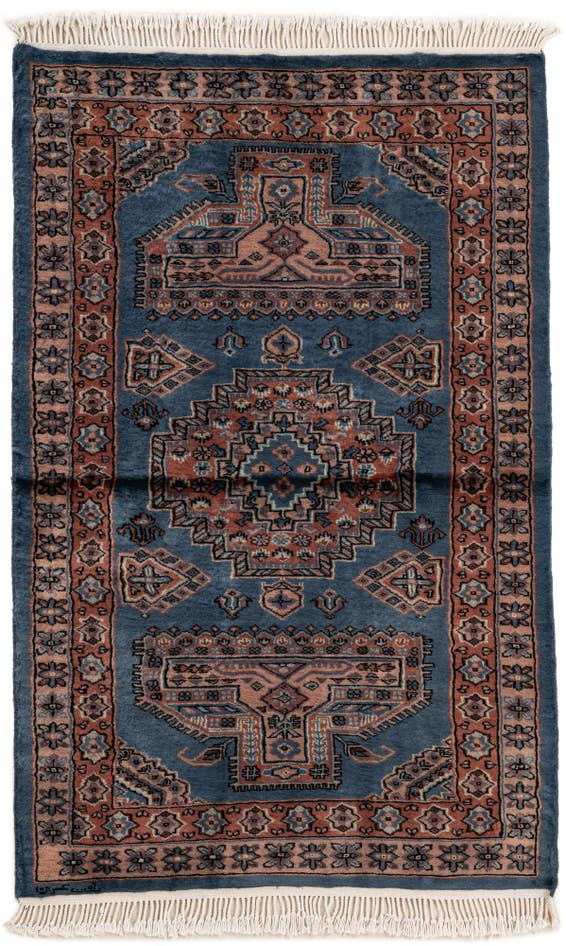 Detail image of 3' 1 x 5' Hand Knotted Bokhara Oriental Wool Rug