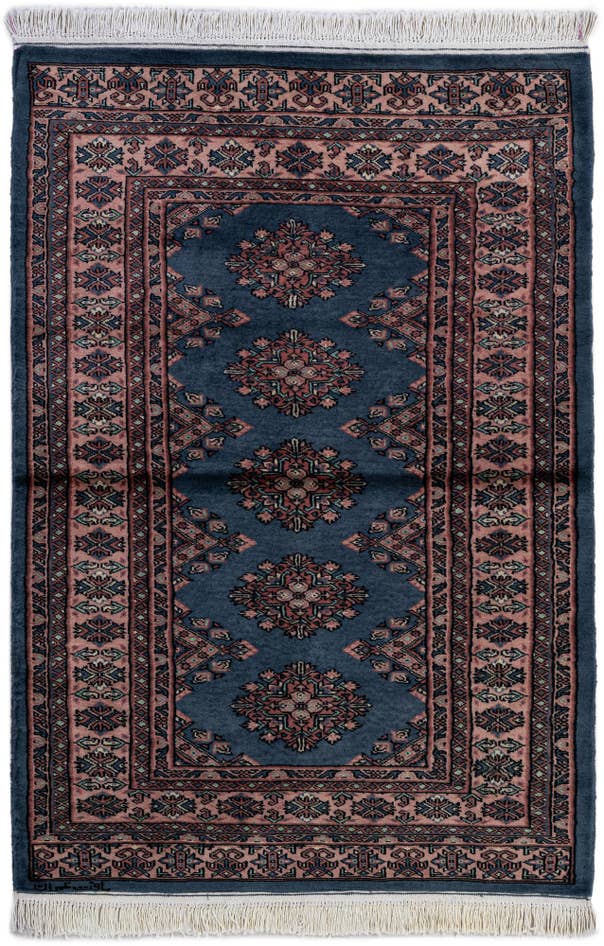 Detail image of 3' 2 x 4' 11 Hand Knotted Bokhara Oriental Wool Rug