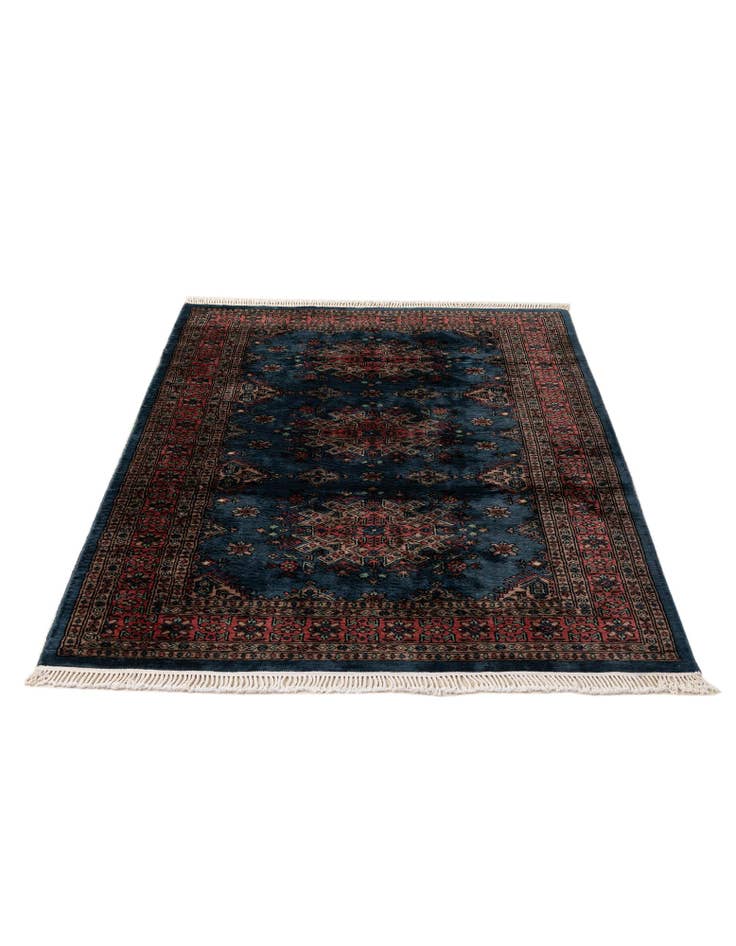 Detail image of 4' 3 x 6' Hand Knotted Bokhara Oriental Wool Rug