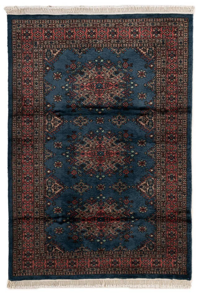 Detail image of 4' 3 x 6' Hand Knotted Bokhara Oriental Wool Rug