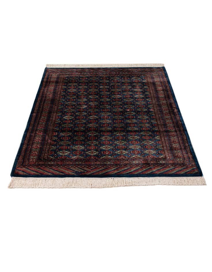 Detail image of 4' 2 x 5' 6 Hand Knotted Bokhara Oriental Wool Rug