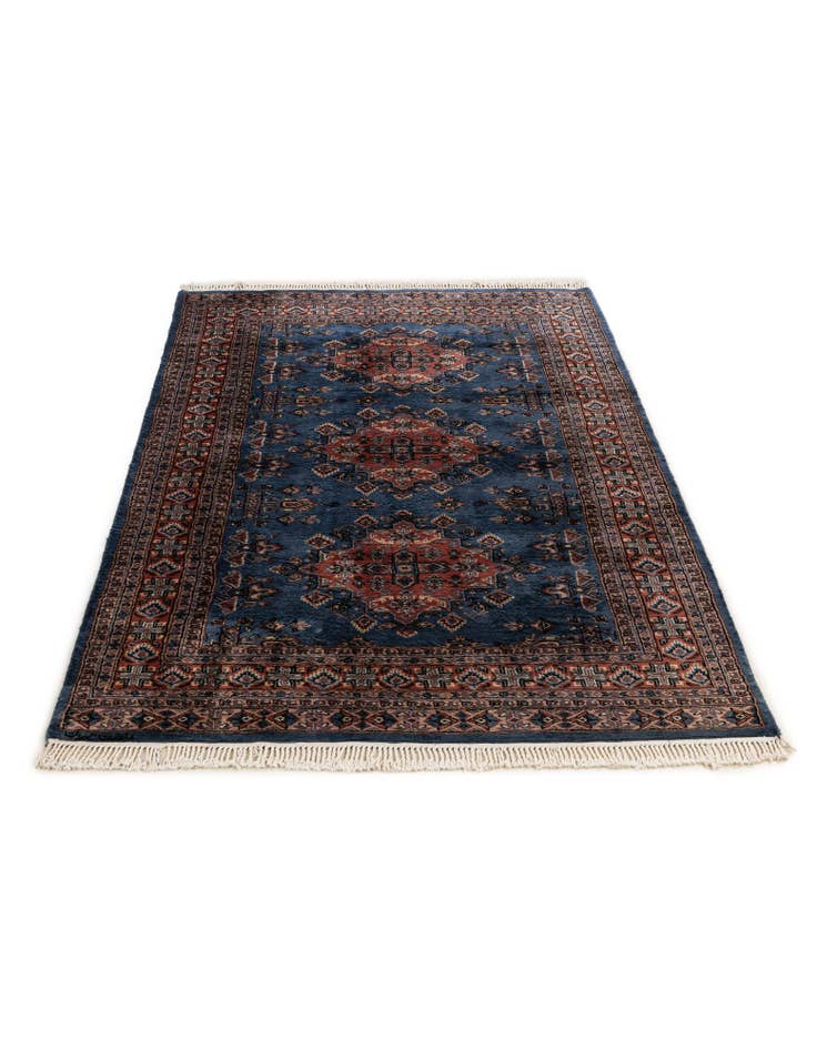 Detail image of 4' 2 x 6' 7 Hand Knotted Bokhara Wool Rug