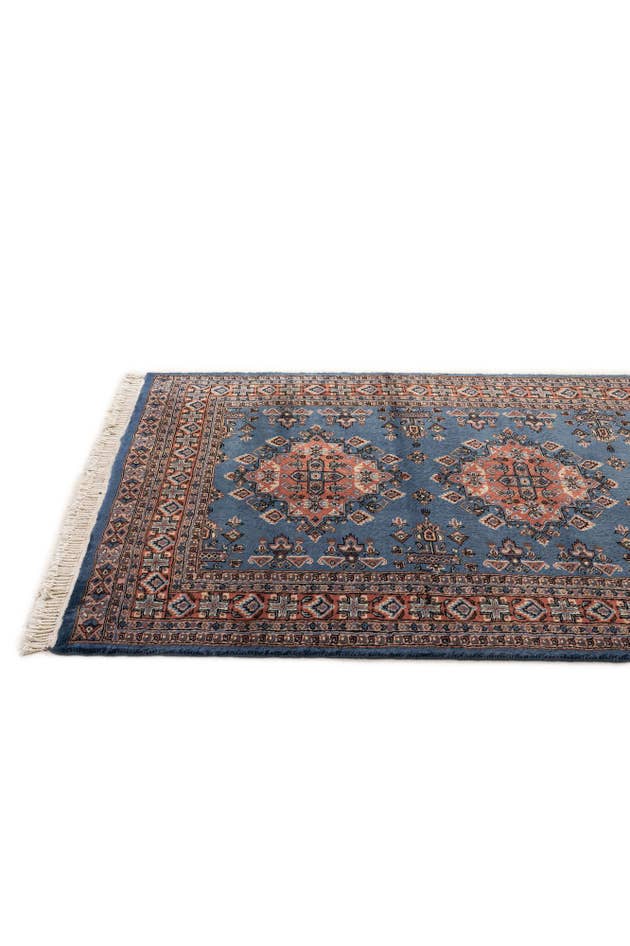 Detail image of 4' 2 x 6' 7 Hand Knotted Bokhara Wool Rug