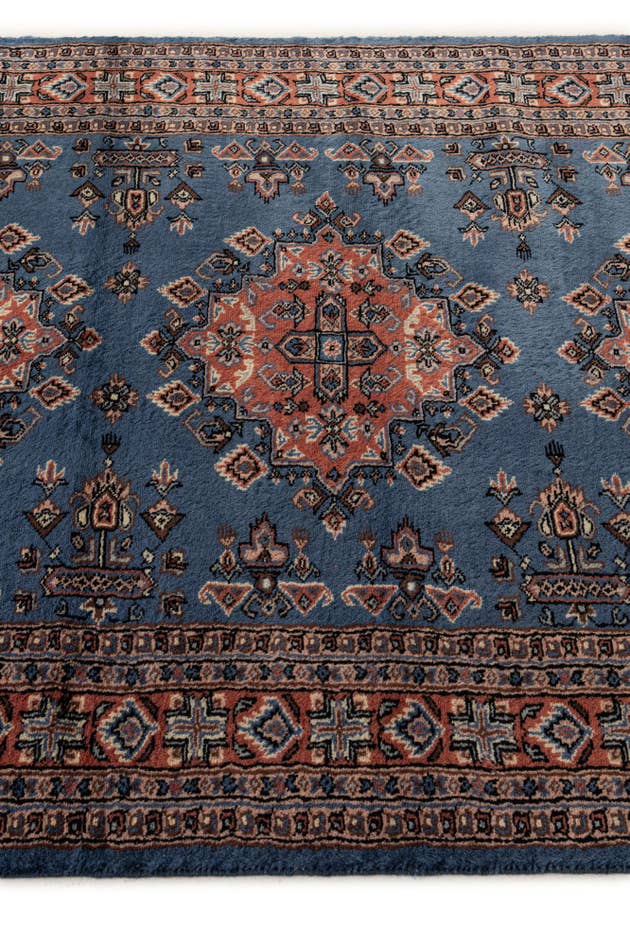 Detail image of 4' 2 x 6' 7 Hand Knotted Bokhara Wool Rug