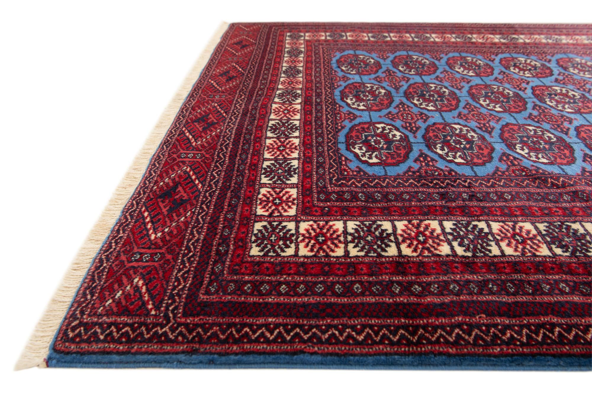 4' 2 x 6' 6 Hand Knotted Bokhara Wool Rug
