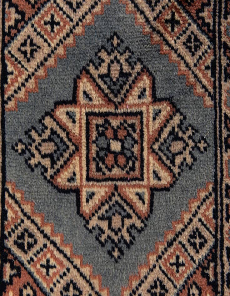 Detail image of 1' x 1' 4  Hand Knotted Bokhara Oriental Wool Rug