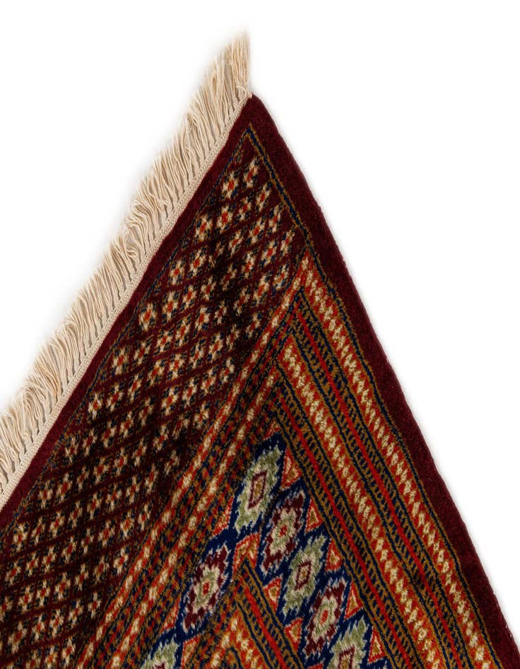 Detail image of 4' 3 x 5' 10  Hand Knotted Bokhara Oriental Wool Rug