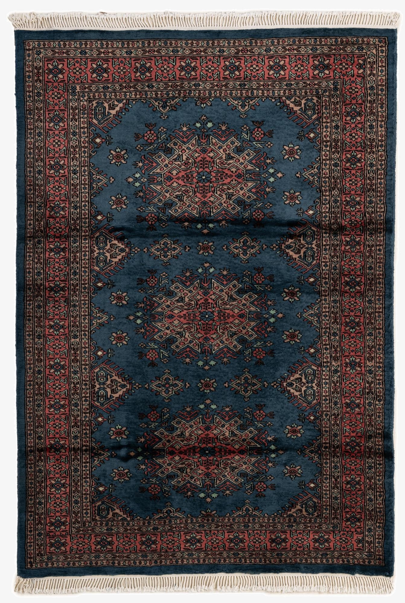 4' 3 x 6'  Hand Knotted Bokhara Oriental Wool Rug