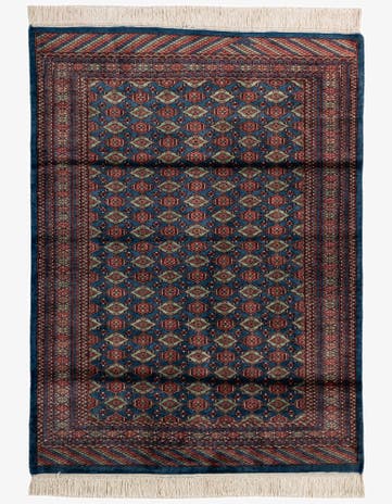 4' 2 x 5' 6 Hand Knotted Bokhara Oriental Wool Rug