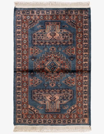 3' 2 x 4' 10 Hand Knotted Bokhara Oriental Wool Rug