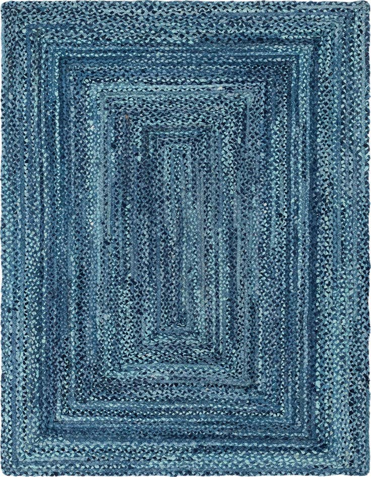 Detail image of 6' 1 x 9'  Hand Braided Chindi Rug