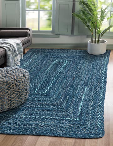 5' 1 x 8' Handmade Braided Chindi Rug