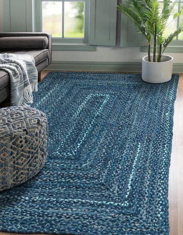 5' 1 x 8' Handmade Braided Chindi Rug