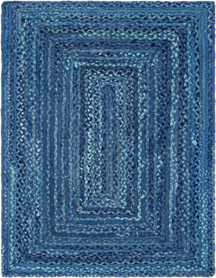 Detail image of 4' 1 x 6' 1  Hand Braided Chindi Rug