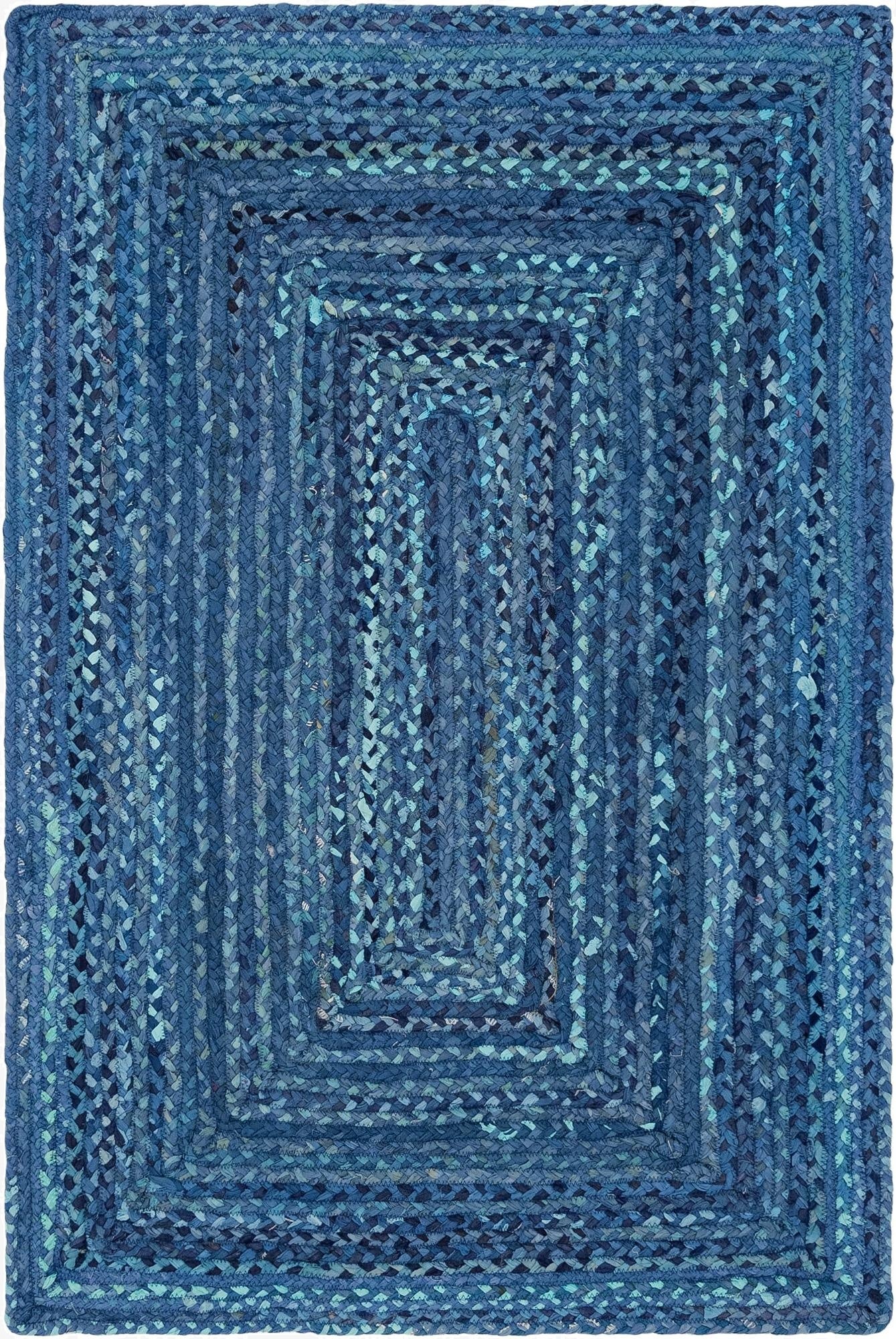 4' 1 x 6' 1  Hand Braided Chindi Rug